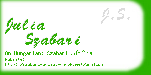 julia szabari business card